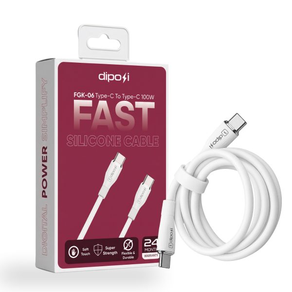 Dây Sạc Siêu Nhanh DIPOSI (FGK-06) 100W Type-C to C, Dây Silicon Chống Rối, Dài 1m